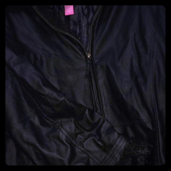 Woman Within Jackets & Blazers - Fur leather jacket